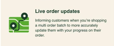 Page on instacart that says 'customers are informed when their order is part of a multi order batch'