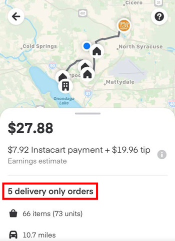 An instacart order offer with 5 bundles orders