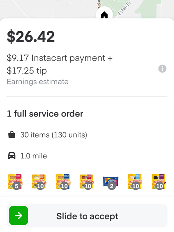 Instacart order with over 60 lunchables