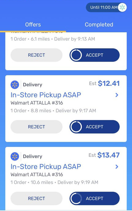 2 offers in the spark walmart app. One for $12 and one for $13
