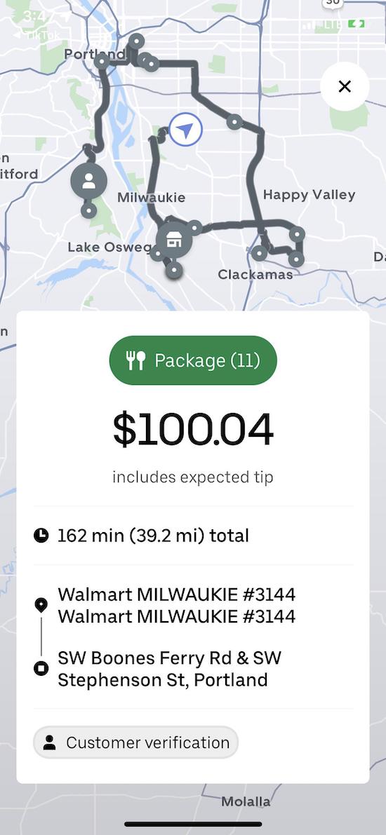 $100 for a 162 minute Walmart order