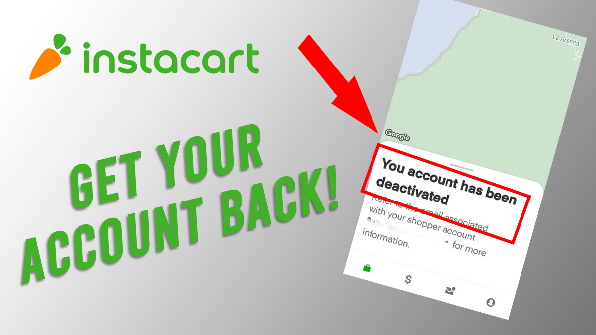 instacart logo with text beneath that says 'get your account back'