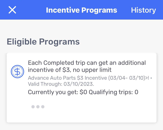 An incentive for $3 on every advance auto order