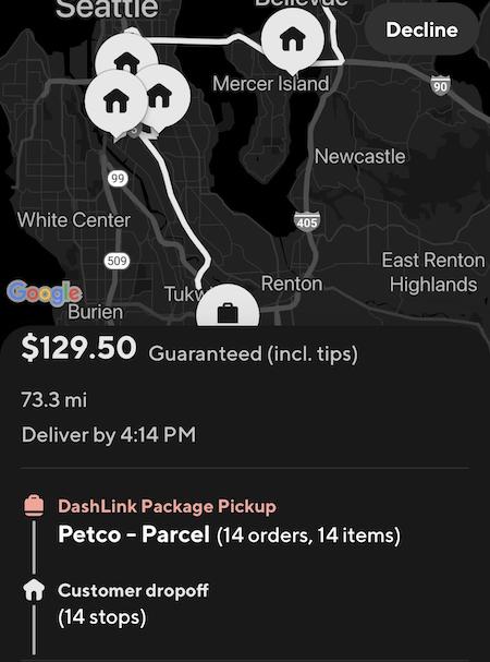 a petco dashlink order that pays 9