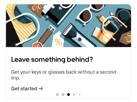 image in the uber app that says 'leave something behind?'